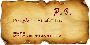 Polgár Vitális névjegykártya